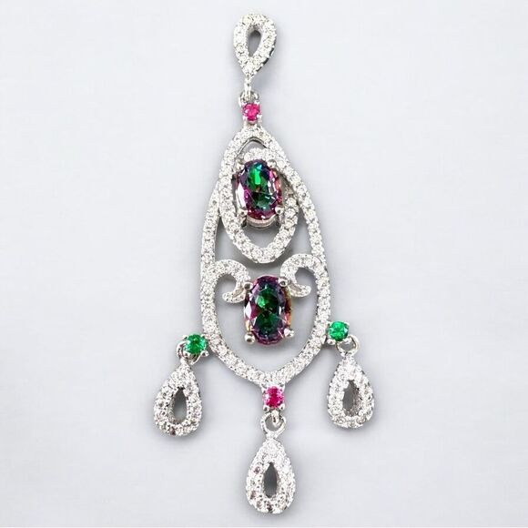 ✨ MYSTIC TOPAZ CHANDELIER PENDANT – SPARKLING STATEMENT PIECE ✨ - Picture 1 of 17
